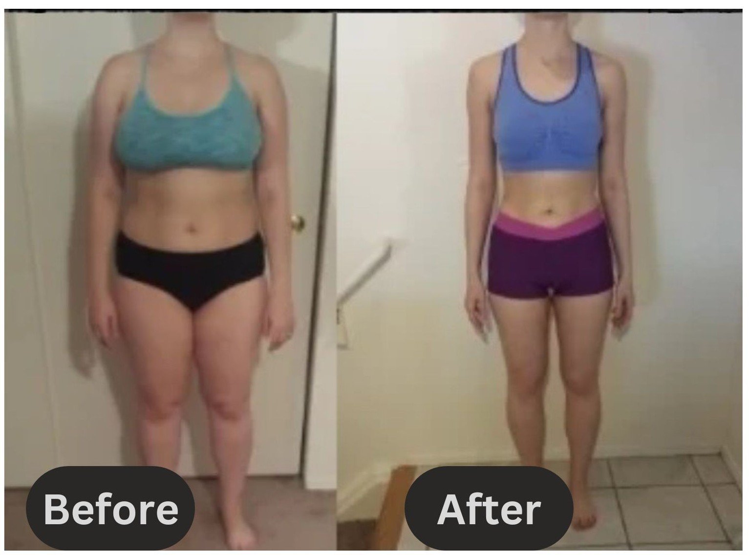 Before and after transformation — Elena, 29 · Consultant